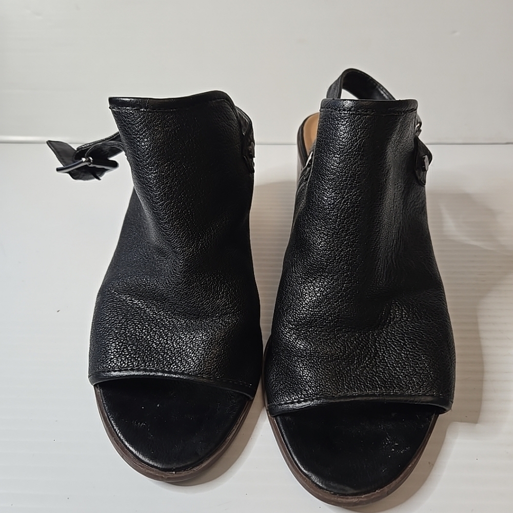 Franco Sarto peeptoe slingback‎ black heels 7 - Picture 4 of 10